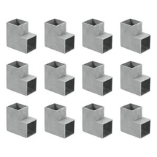 Kit Staffe Gazebo 2 Vie Staffa Alluminio per Legname 1,3" x 1,3" Confezione da 12