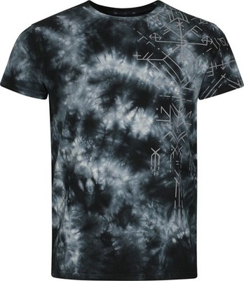 Black Premium by EMP Herren blau/schwarzes Batik T-Shirt mit Print