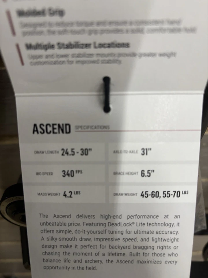 Блочный лук Bowtech Ascend под правую руку 70 фунтов - Изображение 2 из 4
