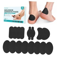 Moleskin Adhesive Tape Pads for Blister - Blisters 16 Count Pack of 1 Black