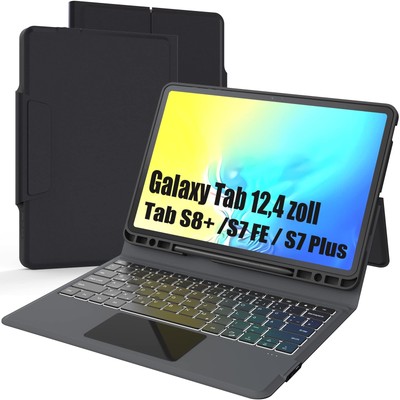 Tastatur Hülle für Samsung Galaxy Tab S7 FE /S8 Plus/S7 Plus 12,4 Zoll- Kabel...