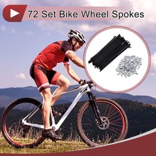 72 Set 13G Bicycle Spokes 127mm Bike Wheel Spokes Carbon Steel Black