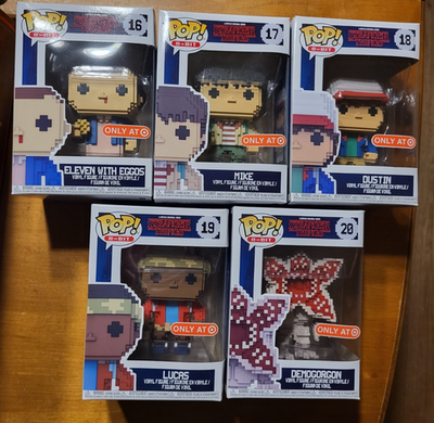 Funko Pop 8-BIT Stranger Things 5 Pack ARCADE BOX Demogorgon Mike