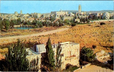 1958 Jerusalem Hebrew Univ Mount Scopus Photochrome PC Leni Sonnenfeld