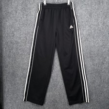 Adidas Pants Boys 18 XL Youth Black 3 Stripes Track Athletic Straight Training