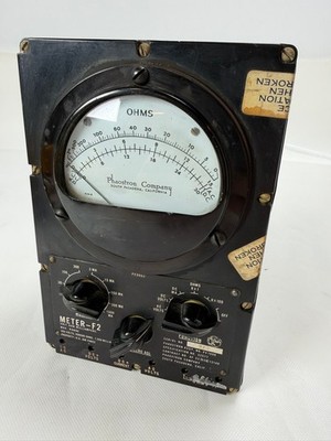 Phaostron Meter F2 Vintage US Air Force Multimeter Analog Test Equipment