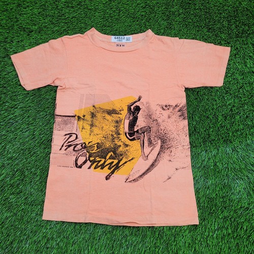 Vintage STX-Graphics Pros-Only Beach Surfer Art Shirt S 17x25 Peach Orange USA