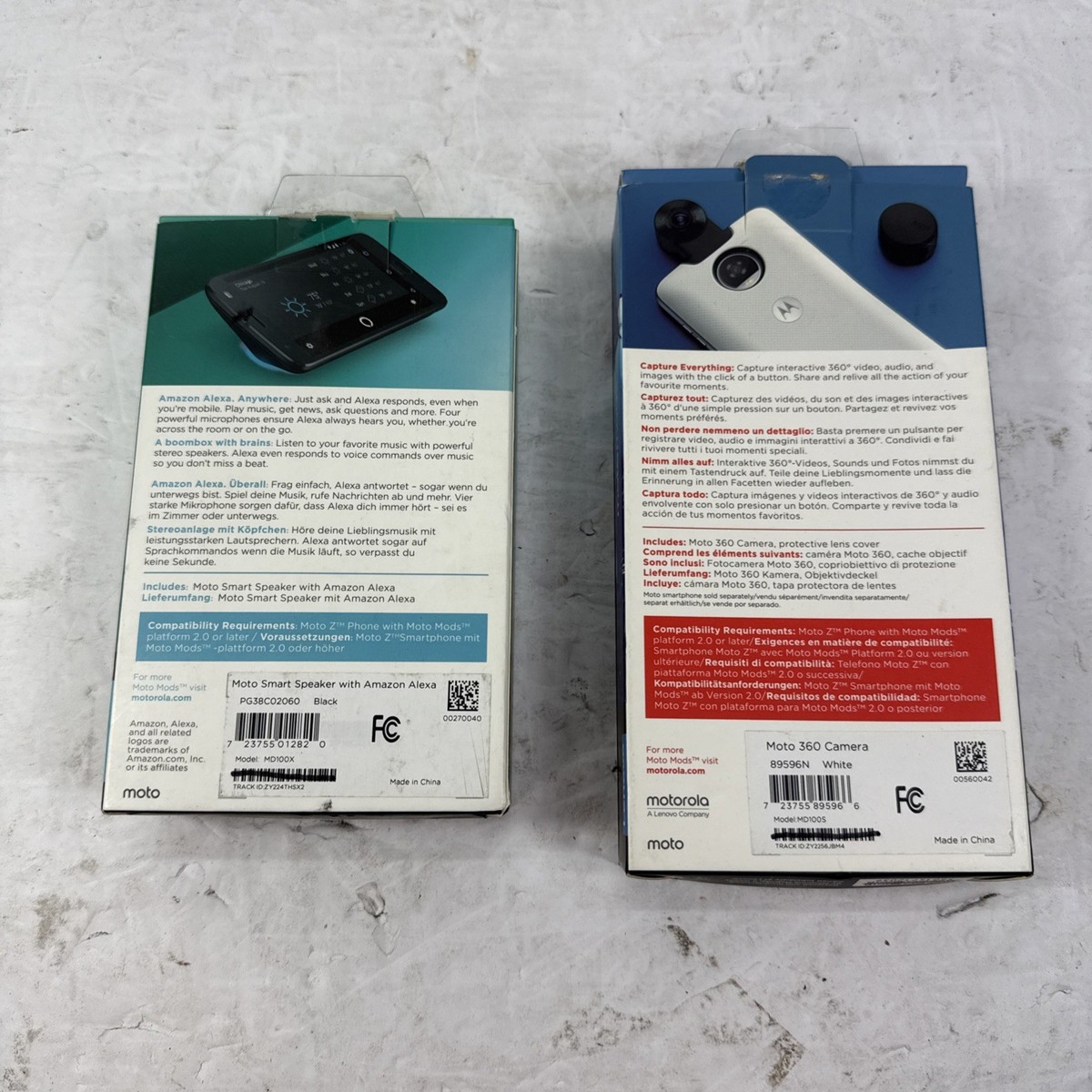 Moto 360 Camera White & Amazon Alexa Smart Speaker Moto Mods