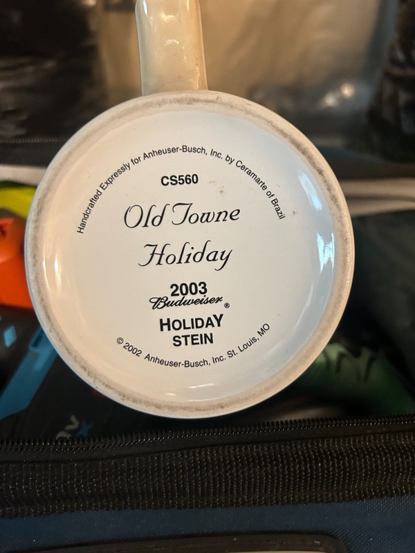 MUG - 2003 Budweiser Clydesdales Holiday Stein - Old Towne Holiday