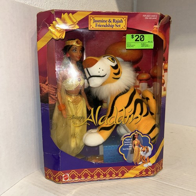 #ad 1993 Aladdin 12quot; Jasmine And Rajah Friendship Set Doll Figure Disney #10587 $79.95