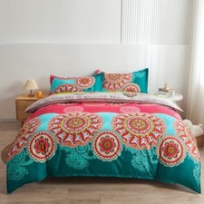 Bohemian Duvet Cover Size,Microfiber Bedding Comforter Cover King Rose Pink