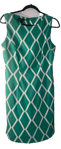 Abito donna Alyx verde bianco fantasia geometrica senza maniche taglia 10