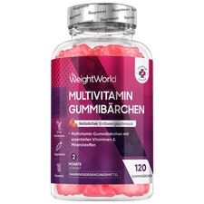 Multivitamine für Erwachsene - 120 Gummibärchen mit Mineralstoffen - schmeckhaft