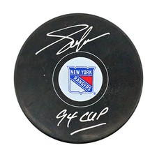 Adam Graves Rangers Autographed Signed Inscribed Rangers Puck (CX Auth)