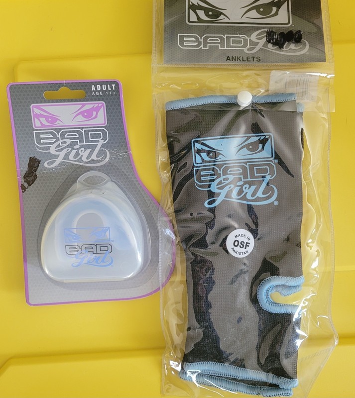 BAD GIRL(BOY)  ANKLETS, MOUTHGUARD W/ CASE bundle MMA Martial Arts Jiu Jitsu NEW