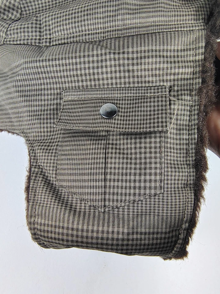 Chapéu caçador marrom The North Face abas de orelha pele sintética com autêntico, tamanho P/M - Imagem 4 de 4