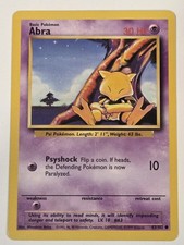 Abra 43/102 Common Base Set Unlimited Pokemon MM Vintage
