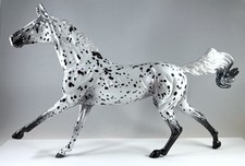 Custom Painted Breyer model AKHAL-TEKE, Black Leopard Appaloosa