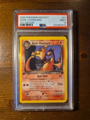 Carte Pokemon Dark Charizard  21/82 1st Edition Team Rocket  Psa 9  - Photo 1/4