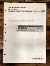Harman Kardon TD192 TD-192 Cassette Service Manual Original 