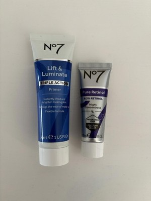 No7 Lift & Luminate Triple Action Primer 30ml & Pure Retinol Night Concentrate