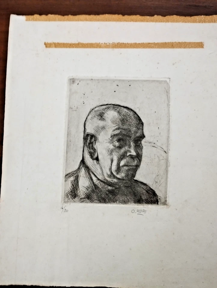 OTTONE ROSAI ACQUAFORTE TIRATURA LIMITATA 4/20 PROBABILE AUTORITRATTO - Immagine 2 di 2