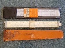Antique Keuffel & Esser Slide Rule Log Duplex w/ Case Cooke Lot Of 2 USA Pickett