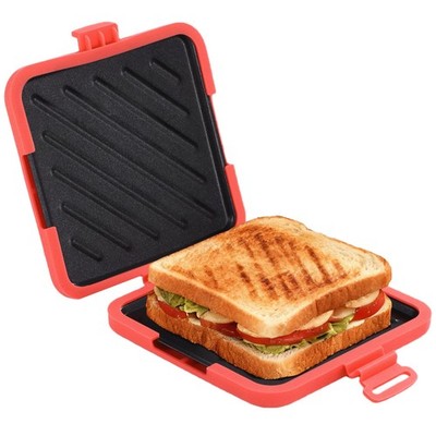 Parrilla portátil para microondas, tostadora y sandwichera con cubierta silicona