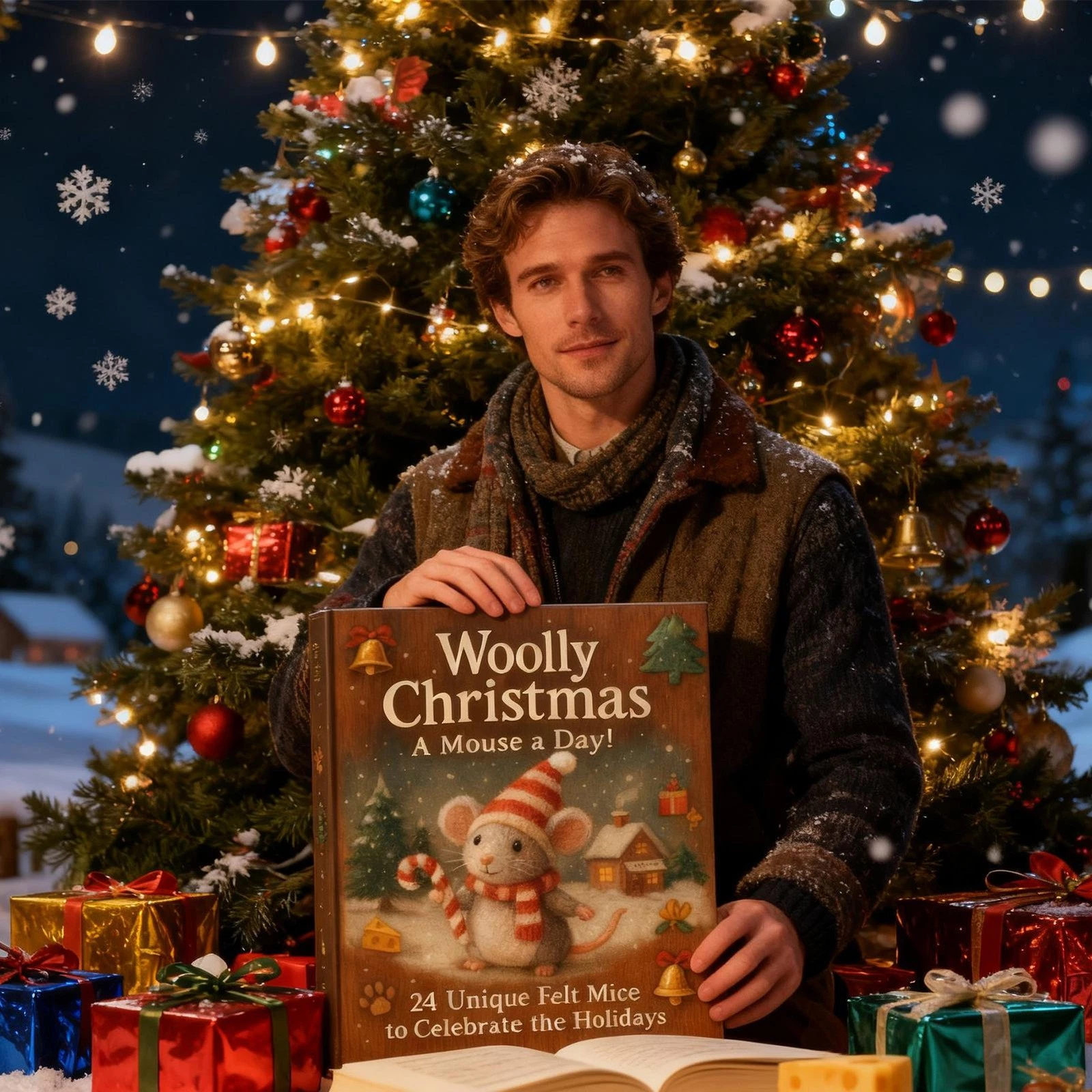 2025 Christmas Mouse Advent Calendar 2D Flat Acrylic Mice Figurines Charm