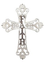 Comfy Hour Faith and Hope Collection 14" White Handmade Hollow Out FAITH Cross
