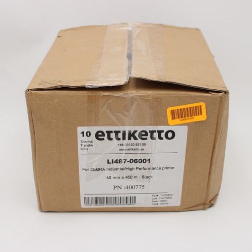 Ettiketto LI487-06001 60mm x 450m Thermal Transfer Rolls In Black 400775 - Picture 6 of 7