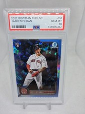 2022 Bowman Chrome sapphire Jarren Duran Rookie card#16 PSA 10 Red Sox. rookie card picture