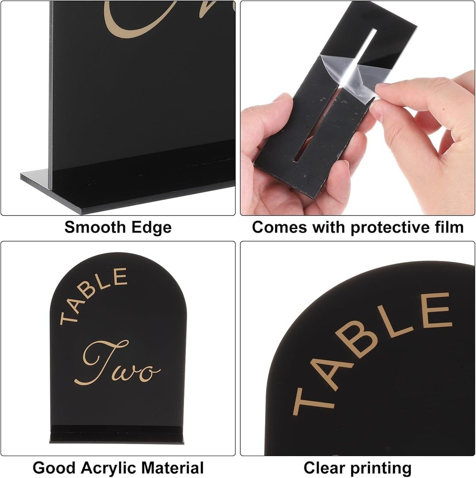 20pcs Arch Acrylic Sign Wedding Table Numbers with Stand Table Signs 5 ...