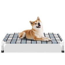 Elevated Outdoor Dog Bed Cot 34 x 20 x 6.5 in Raised Pet Bed for Medium Dogs