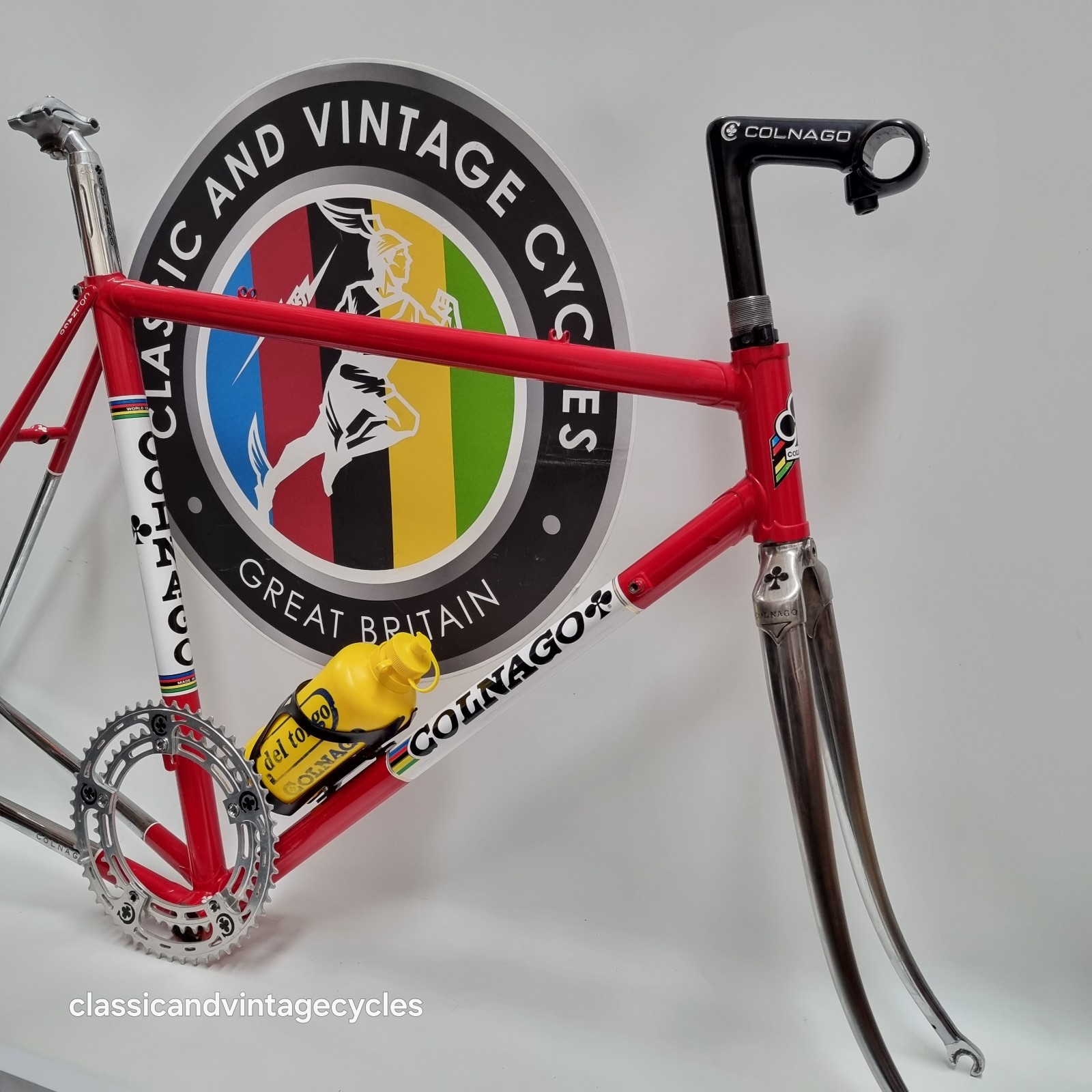 Colnago Nuovo Mexico 53cm Frameset Stem Del-Tongo Bottle Chainring Seat Post