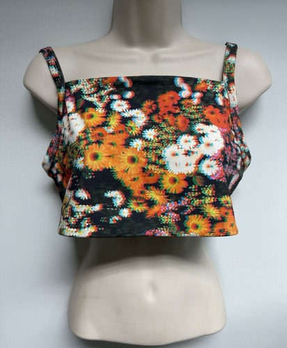 OFFLINE by AERIE Damen Sport-BH Größe L orange 3D Boho Blur Blumenmuster - Bild 1 von 7