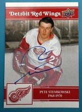 25-26 Detroit Red Wings Pete Stemkowski Centennial Autographed Card