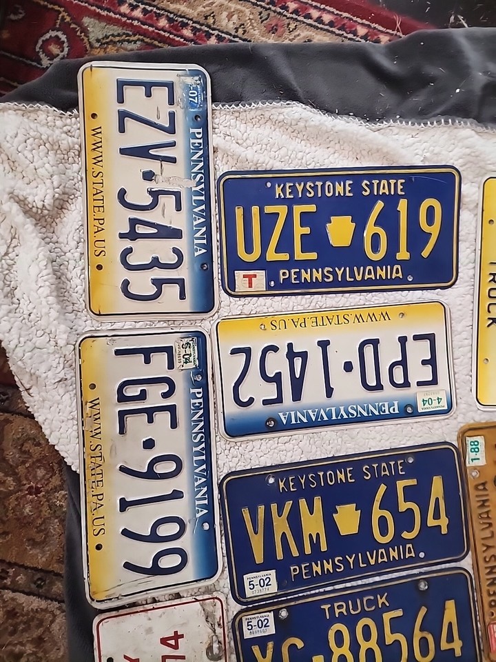 BULK WHOLESALE LOT 13 Vintage Expired PENNSYLVANIA LICENSE PLATES w