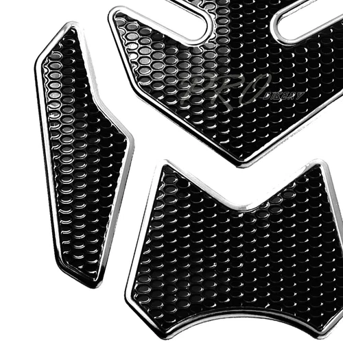 US 3D 4-Piece Customize Fuel/Gas Tank Pad Decal/Sticker Perforated Black+Chromed - Picture 5 of 5
