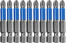 10Pcs Hex Magnetic anti Slip Impact Screwdriver Bit Set Phillips PH3 2" Power To