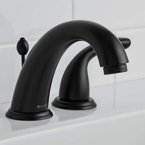 Glacier Bay Widespread Bathroom Faucet High-Grade Metal Double-Handle Black - Picture 4 of 5
