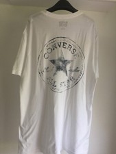 Image of Converse Men’s Round Neck White Shirt Sleeve T-shirt