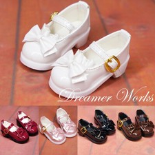1/4 1/3 BJD Doll Round-toe Student Leather Shoes Bow Buckle Multi Bright Color