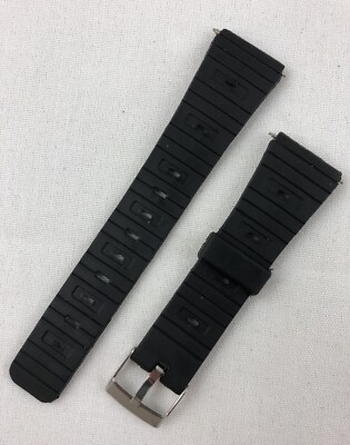 K-36 20mm Kreisler Sport Strap Black Rubber Vintage Watch Band NOS Casio Others