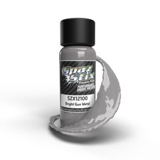 Spaz Stix Bright GunMetal Airbrush Ready Paint, 2oz Bottle SZX12100
