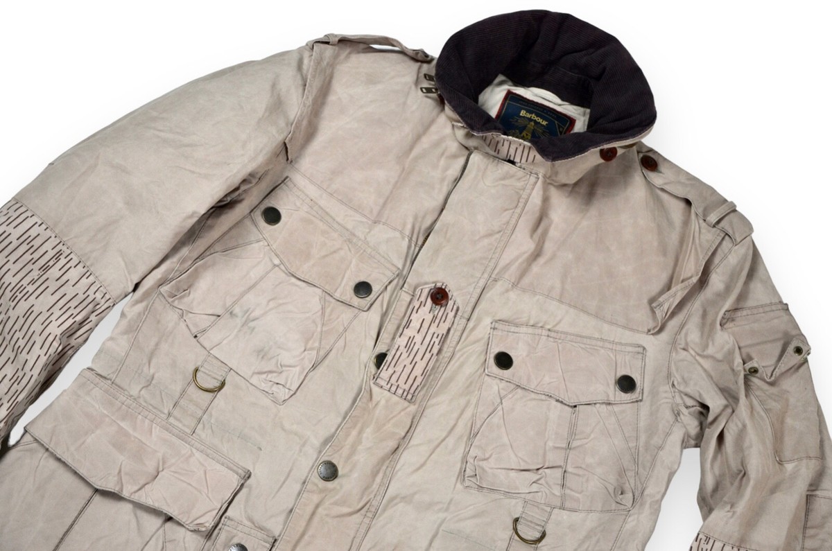 Men's Barbour Dept (B) Field Jacket Wax Gray Multipocket