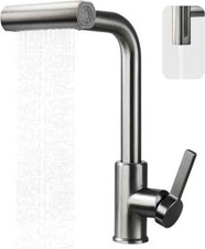 BRUSHED STEEL KITCHEN TAP EXTENDABLE 4 IN 1 HEAD
