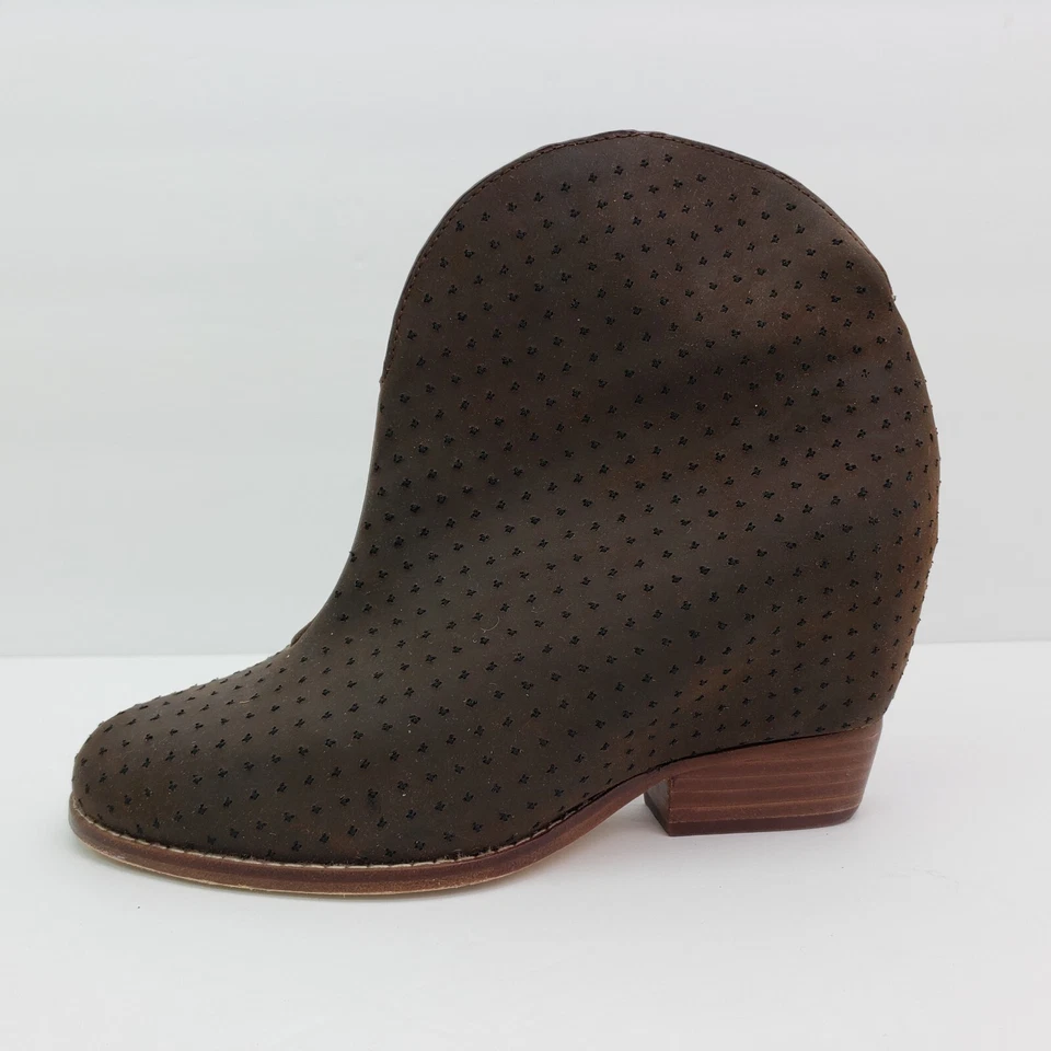 Zapatos botín de cuña ocultos de cuero marrón Matt Bernson para mujer talla 6,5 Foto 3 de 4