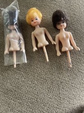 Lot Of 3 Vintage Cake Topper Dolls 1 Blond Hair 2 Brunette Dolls 