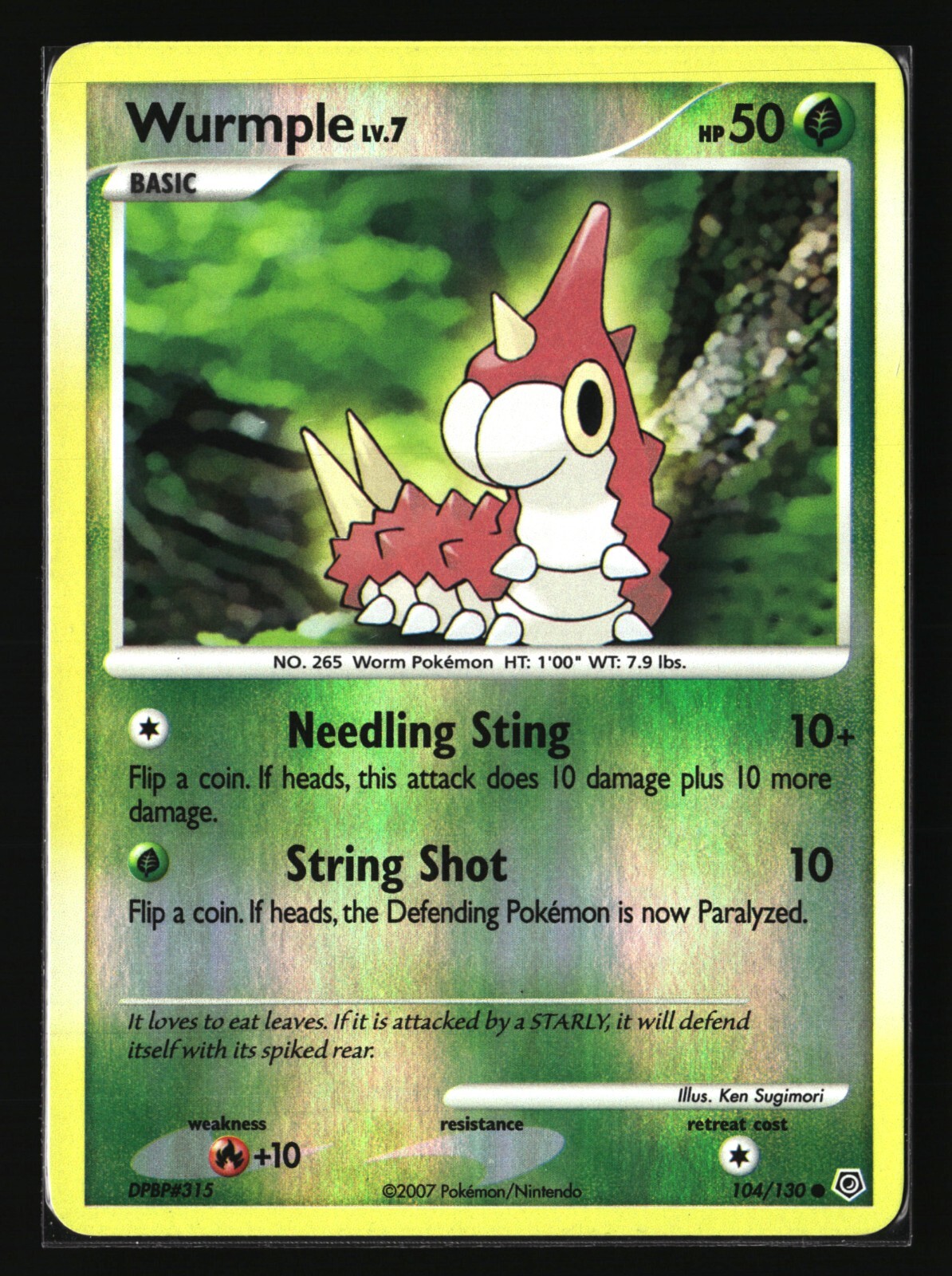 Pokemon WURMPLE 104/130 Reverse Holo (2007 Diamond and Pearl) LP/Light Play